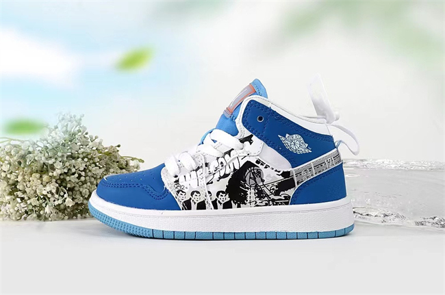 Youth Running Weapon Air Jordan 1 Blue/White Shoes 0126
